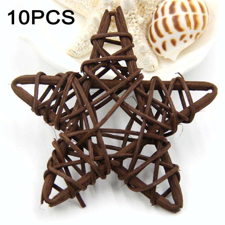 10 PCS 6cm Artificial Straw Ball DIY Decoration Rattan Stars Christmas Decor Home Ornament Suppli...