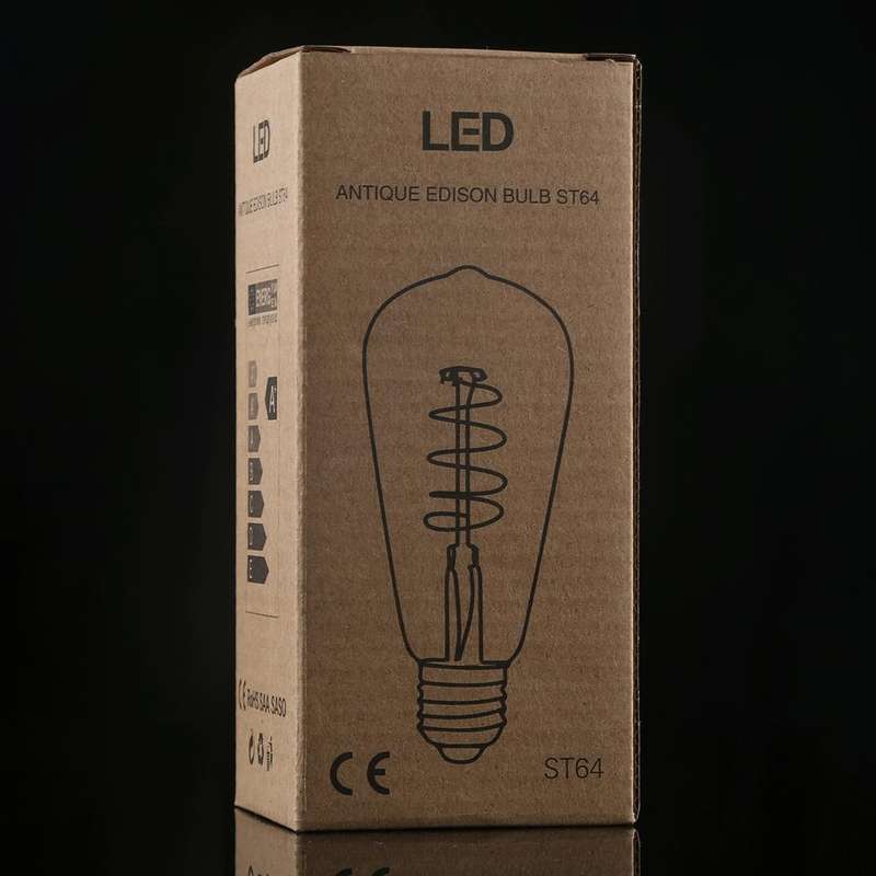 ST64 E27 4W 4 LEDs 600 LM 3000K Retro Dimming LED Filament Light Bulb Energy Saving Light, AC 220...