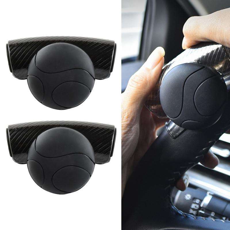 2PCS Automotive Silicone Bearing Steering Wheel Booster(Black)