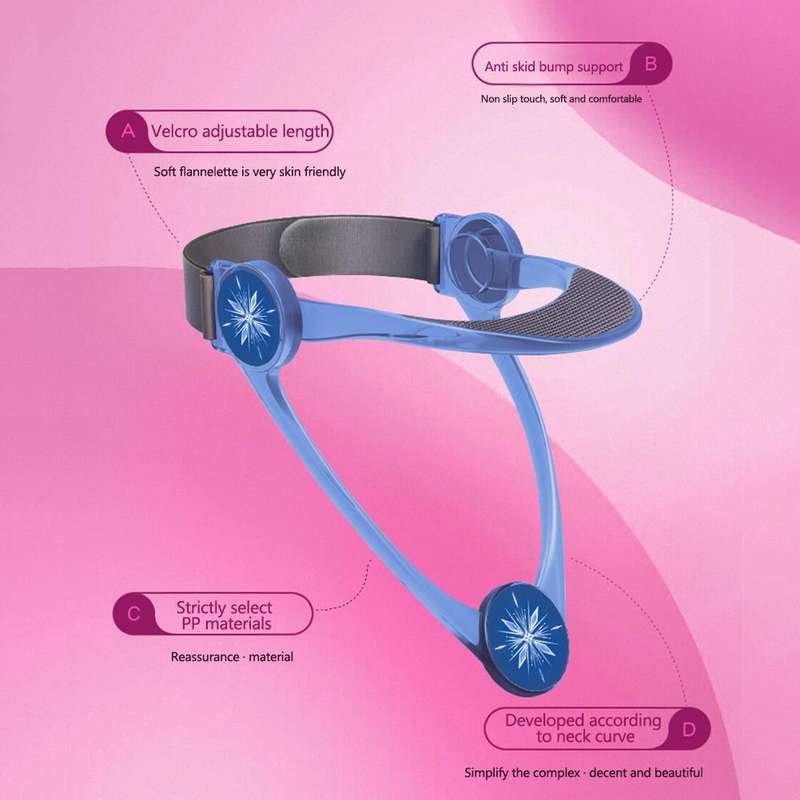 Adult Adjustable Neck Brace Household Cervical Spine Correction Protector(Blue)