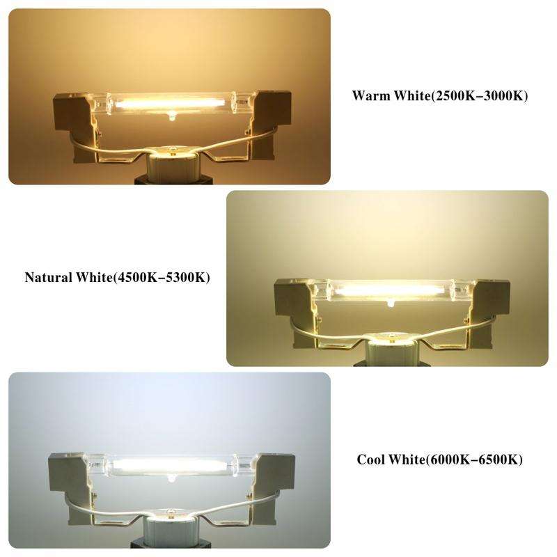 118mm 20W R7S LED COB Dimmer Glass Lamp Double-end Horizontal Plug-in Light(220v Natural White Li...