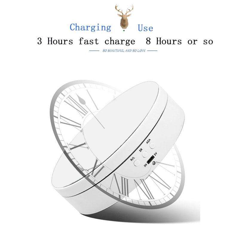 13.8cm USB Charging Smart 360 Degree Rotating Turntable Display Stand Video Shooting Props Turnta...