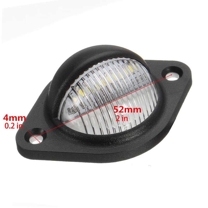 2pcs Car 3LED Round License Plate Light