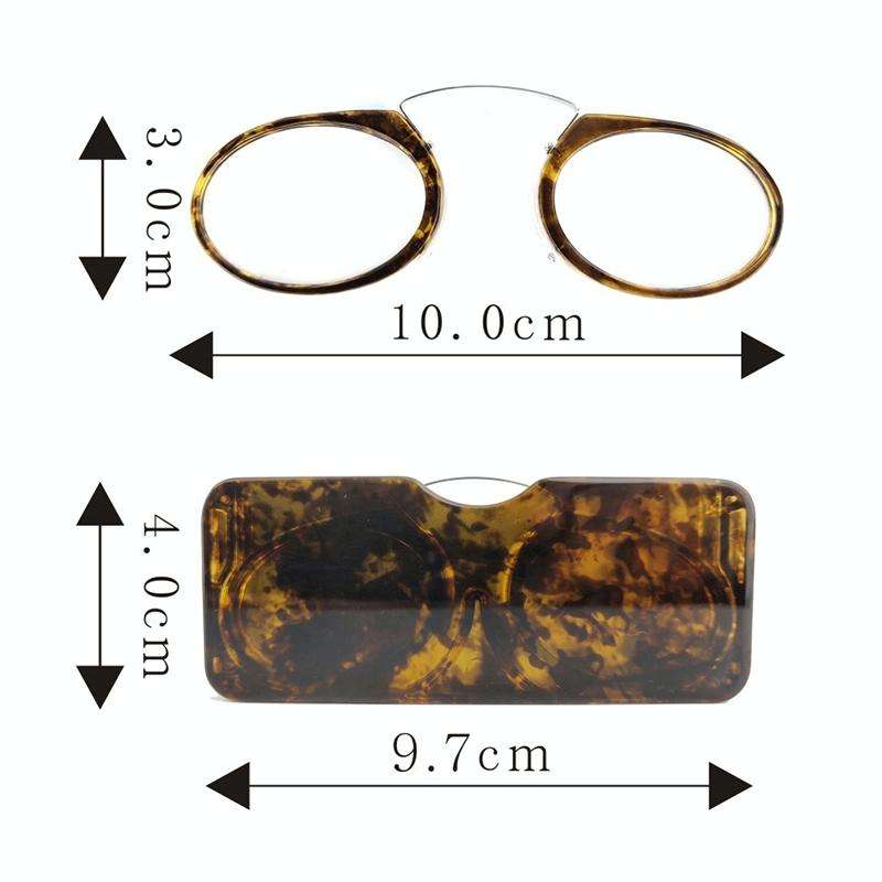 Mini Clip Nose Style Presbyopic Glasses without Temples, Positive Diopters:+3.00(Black)