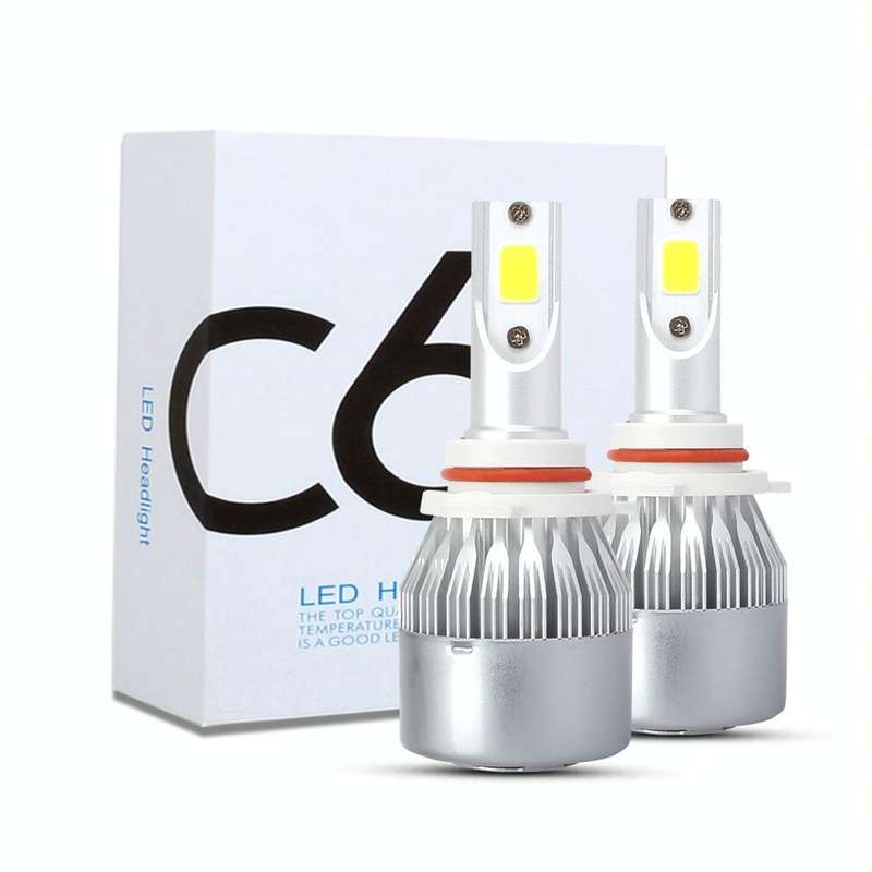 2 PCS 9005 18W 1800 LM 8000K IP68 Casnbus Constant Current Car LED Headlight with 2 COB Lamps, DC...