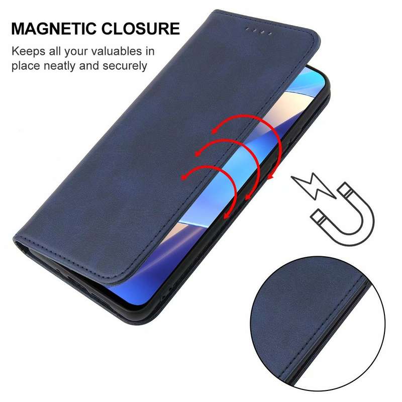 For OPPO A54s Magnetic Closure Leather Phone Case(Blue)