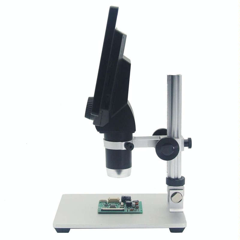 G1200 7 inch LCD Screen 1200X Portable Electronic Digital Desktop Stand Microscope, EU Plug