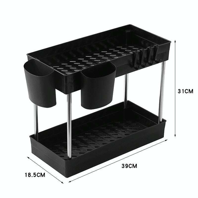 2222 Multifunctional Kitchen Counter Storage Rack, Spec: Cup Holder (Steel Color)