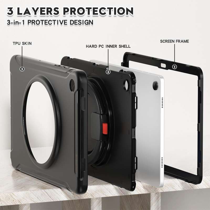 For Samsung Galaxy Tab A9+ Shockproof TPU + PC Protective Tablet Case(Black)