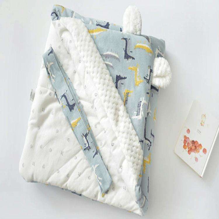 Cartoon Cotton Baby Holding Blanket( Purple White Goose)
