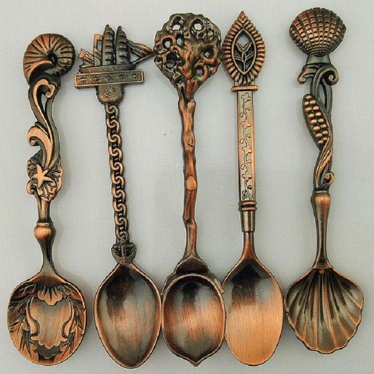 1 Set Stainless Steel Creative Coffee Spoon Soup Spoon Western Style Tableware(Red Bronze)