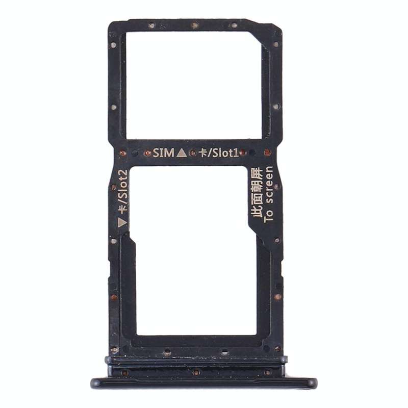 SIM Card Tray + SIM Card Tray / Micro SD Card Tray for Huawei Honor 9X / Honor 9X Pro(Black)