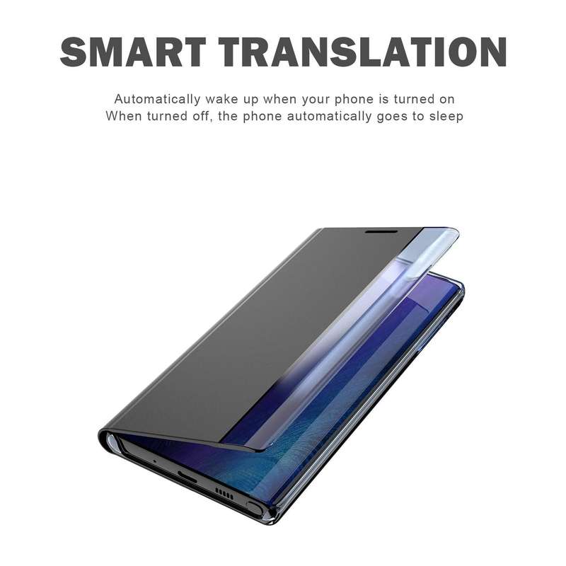 For Galaxy Note 10 Plus Plain Texture Cloth Attraction Flip Holder Leather Phone Case(Black)