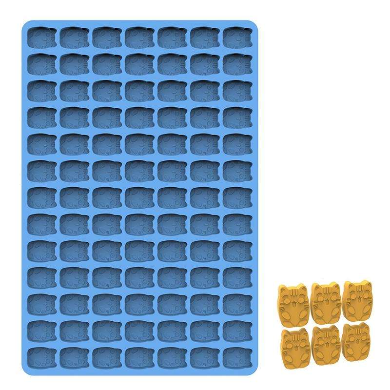 Mini Cartoon Animal Cookie Silicone Baking Mould(Blue Cat)