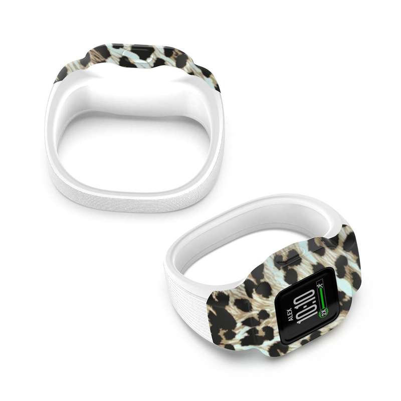 For Garmin Vivofit JR3 No Buckle Silicone Printing Watch Band, Size:S(Leopard)