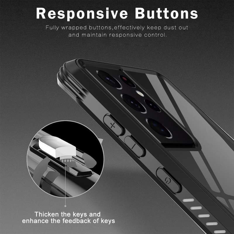For Samsung Galaxy S21 Ultra 5G C1 2 in 1 Shockproof TPU + PC Protective Case with PET Screen Pro...