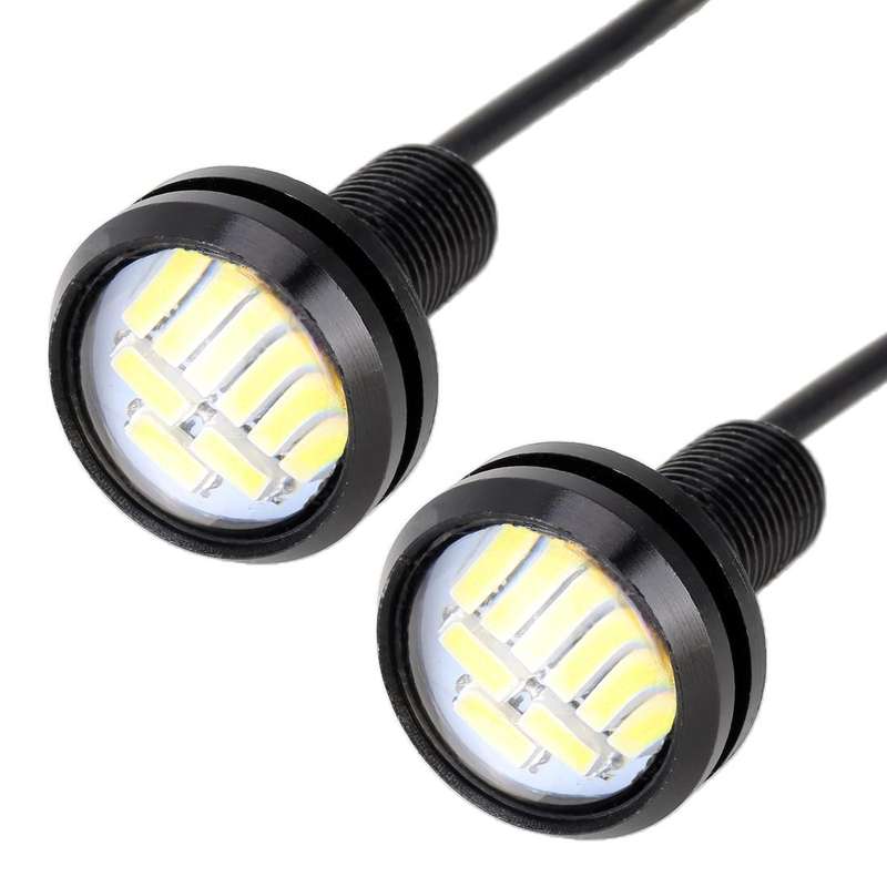 2 PCS 2W Car Auto Eagle Eyes Fog Light Turn Light with 12 SMD-4014 LED Lamps, DC 12V Cable Length...