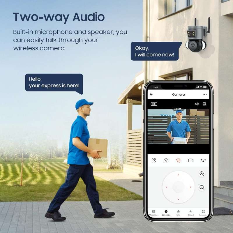 ST-429-4M-TY-4G 4MP 4G Smart Security Floodlight Camera Support Two-way Audio / Night Vision, EU ...