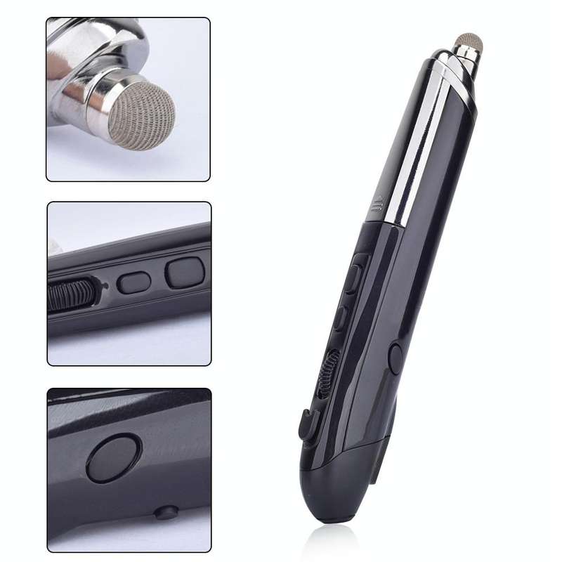 PR-08 6-keys Smart Wireless Optical Mouse with Stylus Pen & Laser Function (Black)