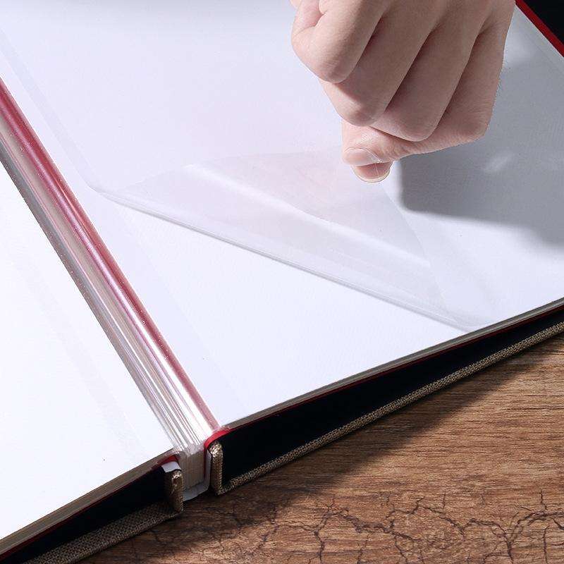 Simple Linen Self-adhesive Film Album Retro Family Large Capacity Handmade Creative Gifts(Gray Bl...