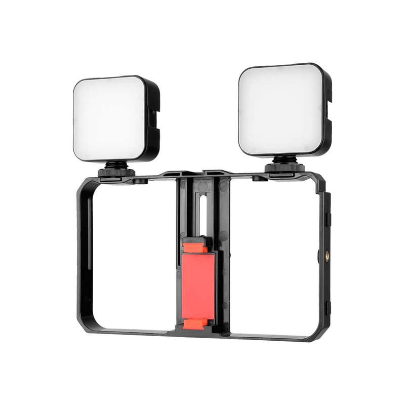 YELANGU PC201 YLG1801A Vlogging Live Broadcast LED Selfie Light Smartphone Video Rig Handle Stabi...