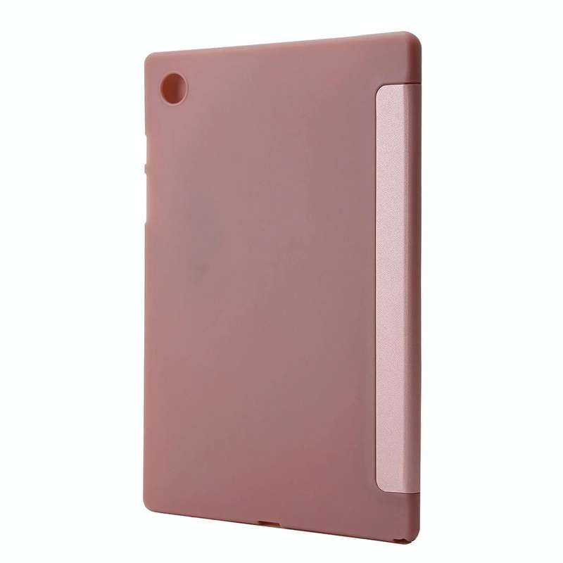 For Samsung Galaxy Tab A8 10.5 2021 TPU Three-fold Horizontal Flip Leather Case(Rose Gold)