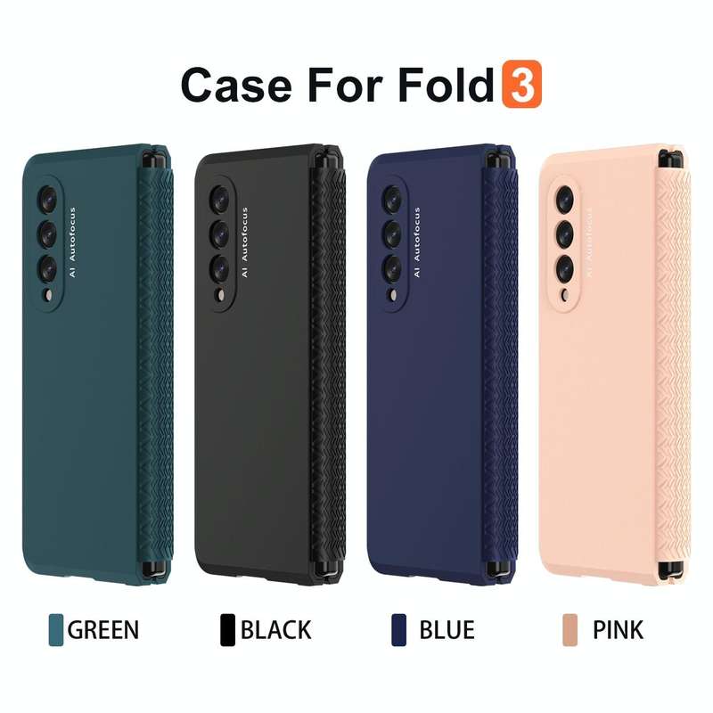 For Samsung Galaxy Z Fold3 5G 360 Full Body TPU Hinge Flip Phone Case(Blue)