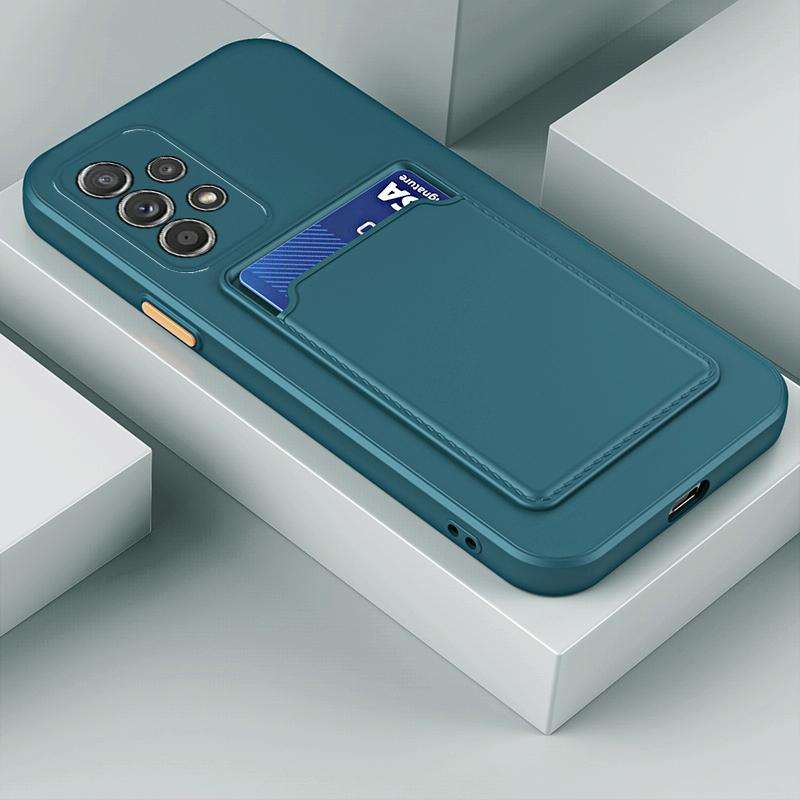 For Samsung Galaxy A23 4G / 5G Skin Feel Card TPU Contrast Color Button Phone Case(Dark Green)