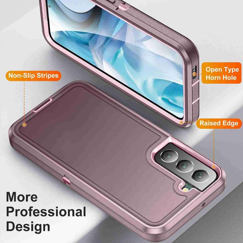 For Samsung Galaxy S23 5G Life Waterproof Rugged Phone Case(Purple + Pink)