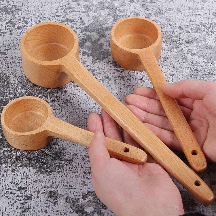 Long-Handled Wooden Spoon Seasoning Spoon Dessert Coffee Milk Tea Spoon Small