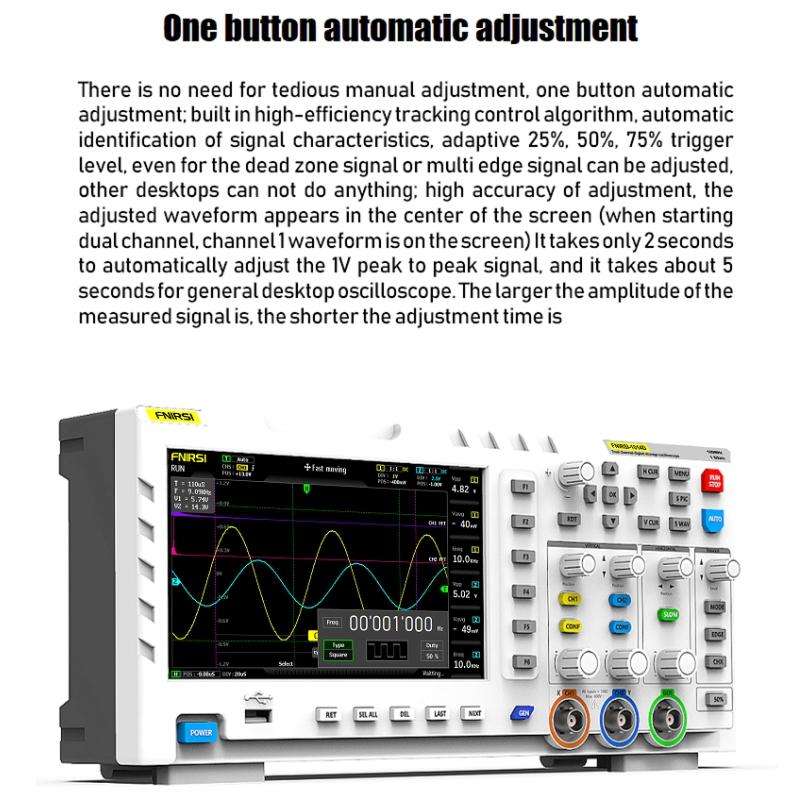 FNIRSI 1014D 2 in 1 Dual-channel 100M Bandwidth Digital Oscilloscope 1GS Sampling Signal Generato...
