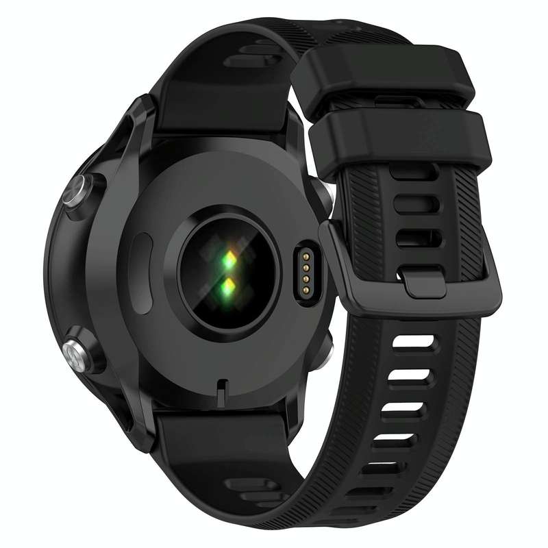 For Garmin Forerunner 955 22mm Silicone Twill Watch Band(Black)
