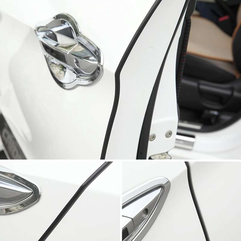 5.6m Car Decorative Strip Rubber Chrome Decoration Strip Door Seal Window Seal (Black)