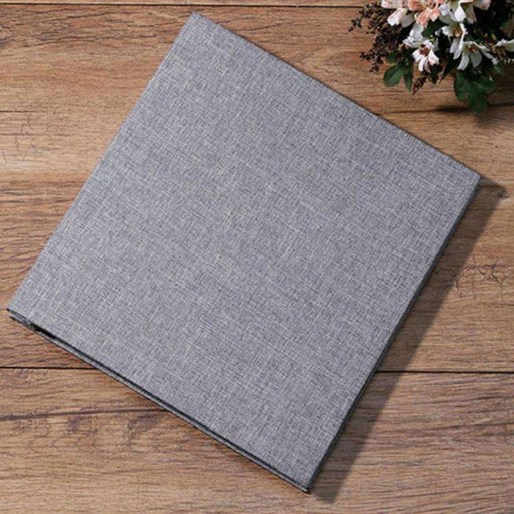 Simple Linen Self-adhesive Film Album Retro Family Large Capacity Handmade Creative Gifts(Gray Wh...