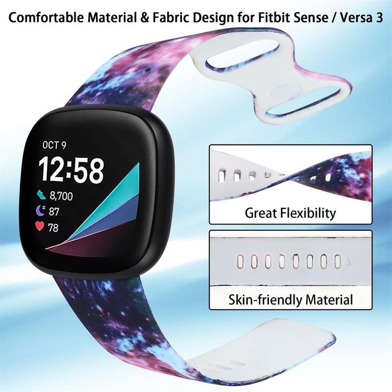 For Fitbit Versa 3 Printing Watch Band, Size: S (A)