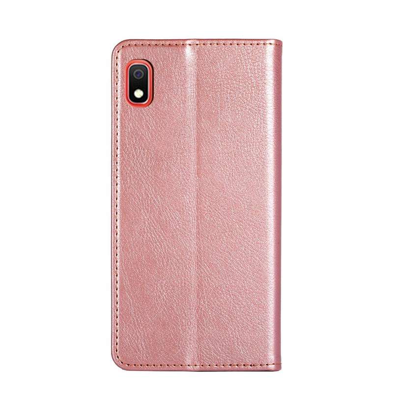 For Samsung Galaxy A10 PU + TPU Gloss Oil Solid Color Magnetic Horizontal Flip Leather Case with ...