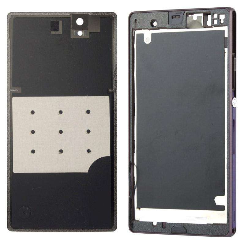 Middle Board + Battery Back Cover for Sony L36H (Purple)