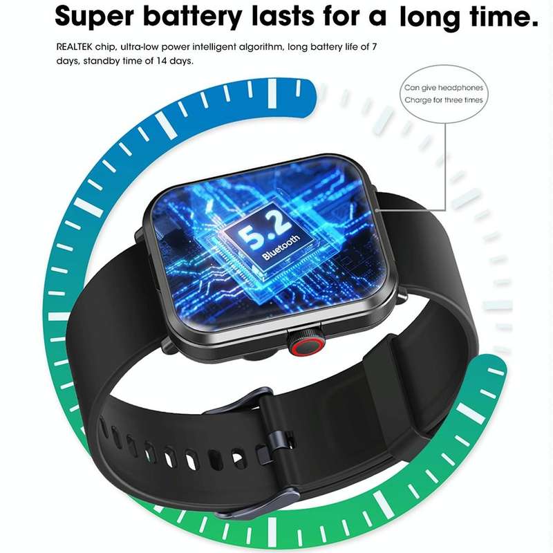 S6 TWS Earphone 1.91 inch Smart Bracelet Support Bluetooth Call / Health Monitoring(Black)