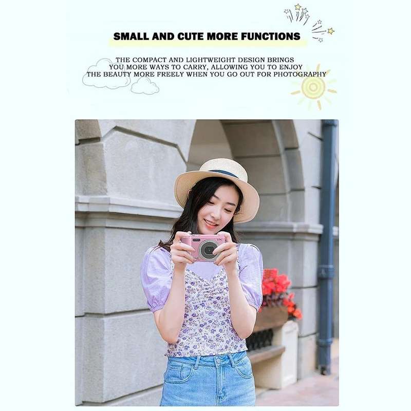 2.4-inch TFT Color Screen HD Digital Camera Portable Travel 8X Zoom Smart Camera(Silver Standard)