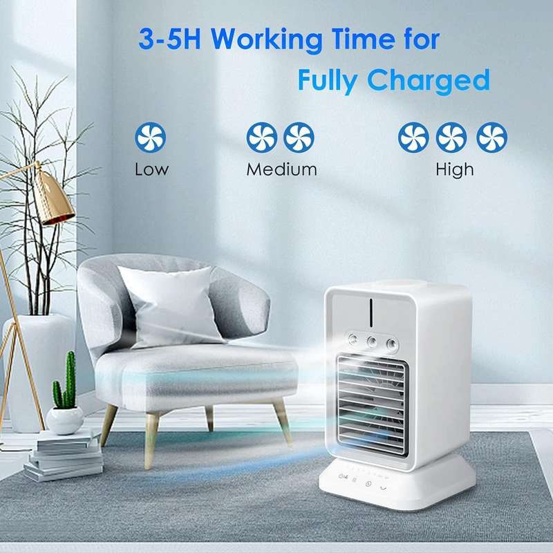 2000 mAh USB Mini Desktop Spray Humidification Cooling Fan Home Air Conditioner Fan Cooler