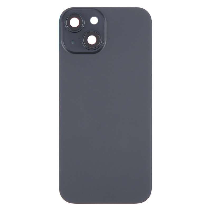 For iPhone 15 Plus Battery Back Cover with Camera Lens Cover + MagSafe Magnet(Black)