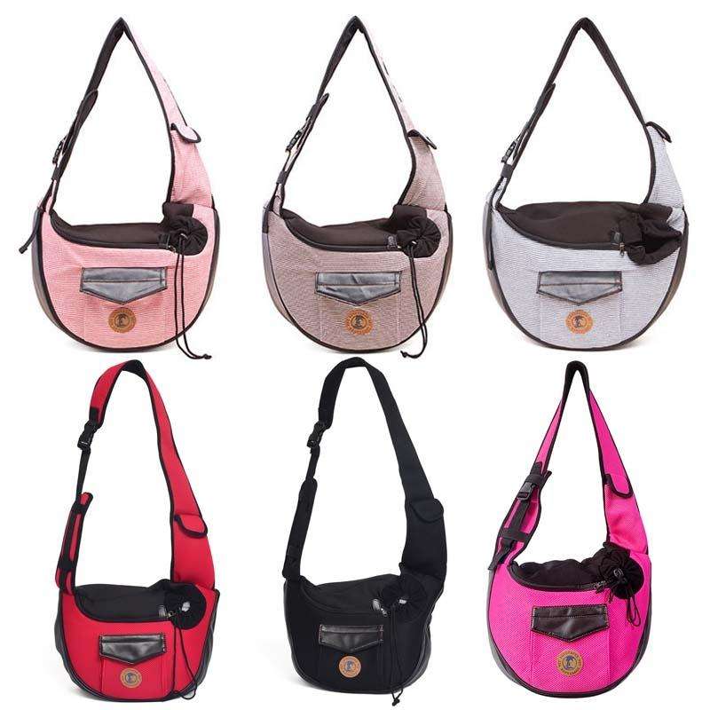 LOVOYAGER Diagonal Pet Backpack Small Dog And Cat Travel Bag, Style: Summer Mesh Rose Red