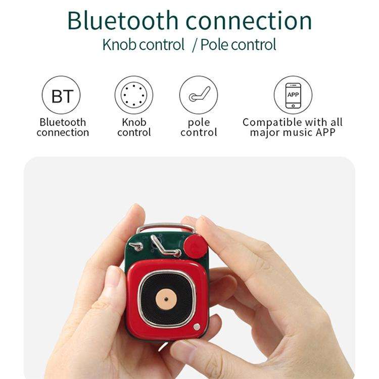 HM20 Retro Mini Wireless Bluetooth 5.0 Portable Speaker Microphone Aluminium Alloy Body Music Pla...