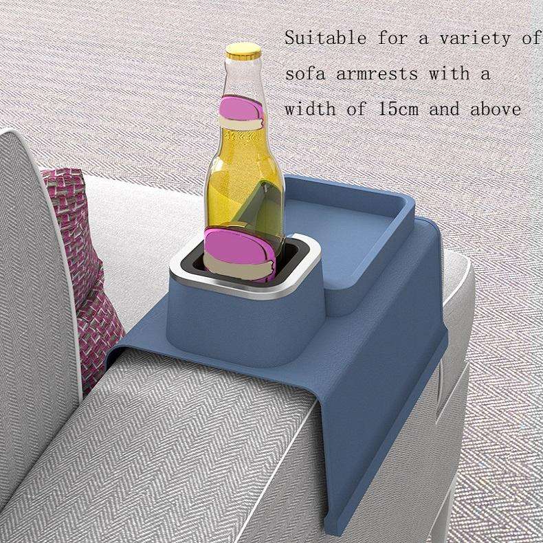 Sofa Armrest Car Seat Armrest Silicone Coaster Heat Insulation Anti-scalding Cup Holder(Green)