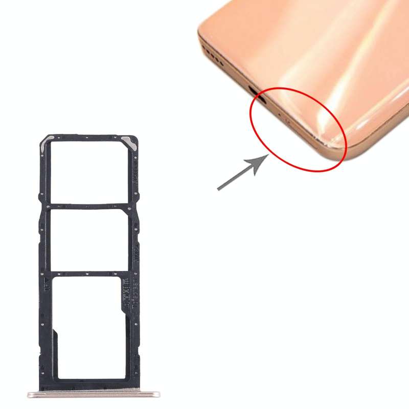 For Honor 20 SE SIM + SIM + Micro SD Card Tray (Gold)