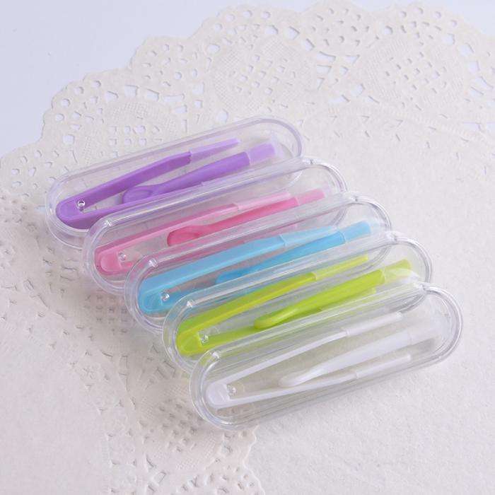 5pcs Portable Contact Lens Special Tweezer and Stick Set Travel Kit(Blue)
