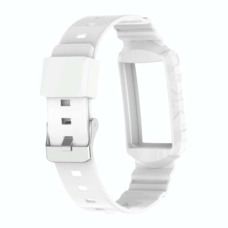 For Fitbit Charge 4 Silicone One Body Armor Watch Band(White)