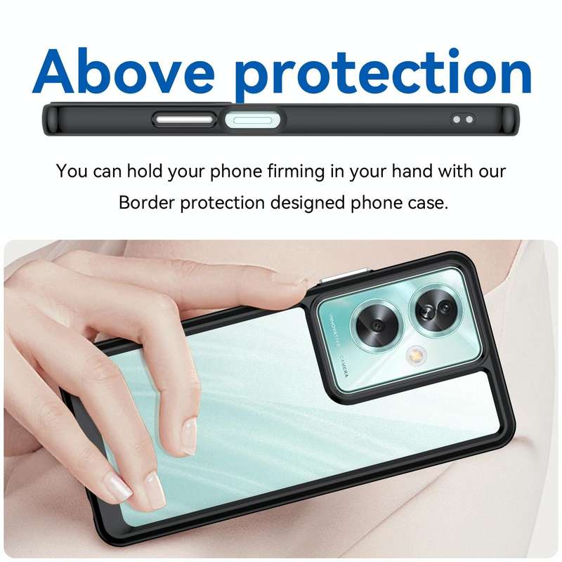 For OPPO A79 5G Colorful Series Acrylic Hybrid TPU Phone Case(Black)