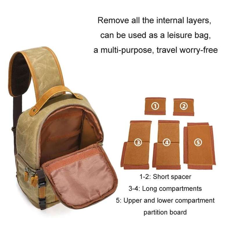 Outdoor Canvas Wear-resistant Waterproof Photography Shoulder Bag(Army Green)