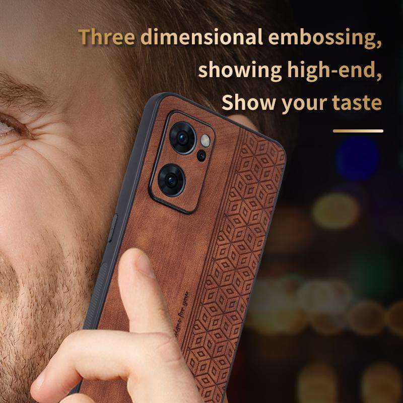 For OPPO Reno7 5G AZNS 3D Embossed Skin Feel Phone Case(Black)